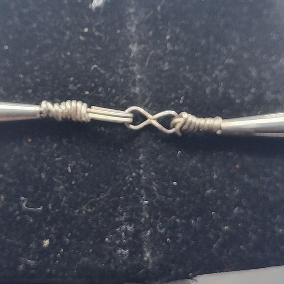 Native American Sterling Silver Liquid Silver Multilayer Statement Necklace 24in - Picture 3 of 5